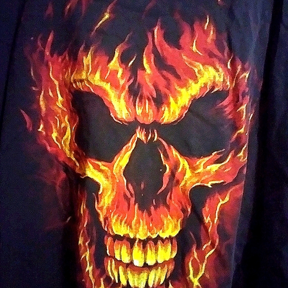 Exile Flaming Skull Shirt Men's size XL - Picture 2 of 4